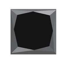 0.88ct Natural Black Diamond Princess Cut
