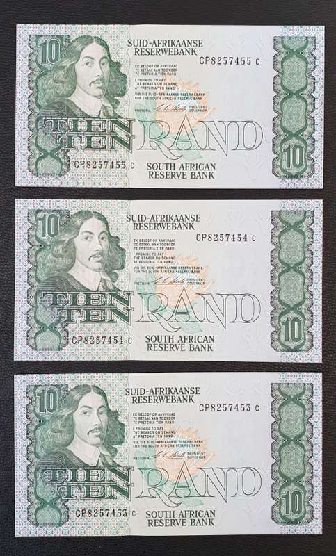 Set of C L Stals 1st Issue R10 notes in sequence