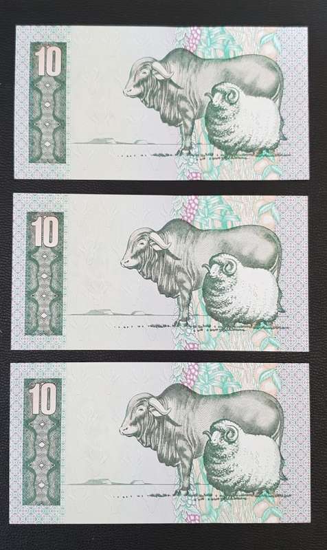 Set of C L Stals 1st Issue R10 notes in sequence