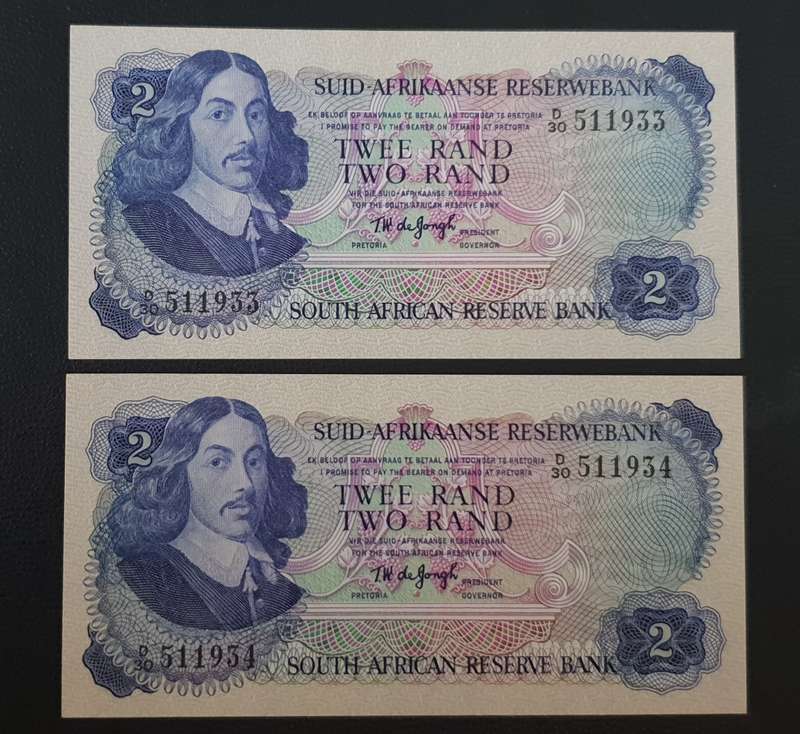 Blacl Froday R1 startT W de Jongh R 2. 2nd Series in sequence. Excellent condition. Low start price.