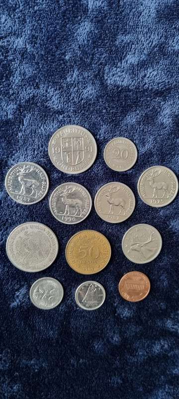 12 Mixed world coins