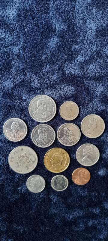 12 Mixed world coins
