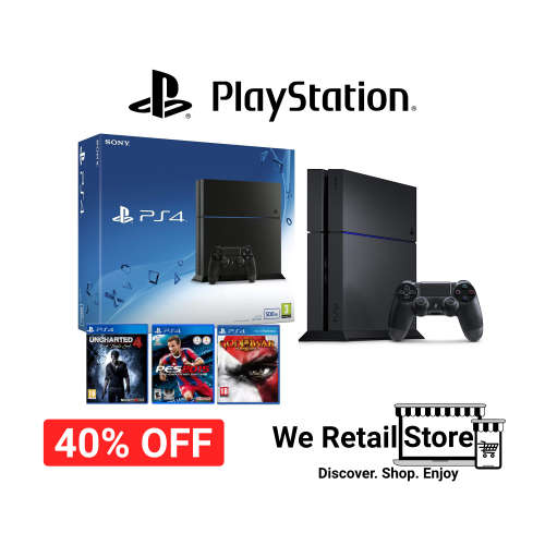 PlayStation 4 Bundle - 500GB Console + Controller + 3 Games