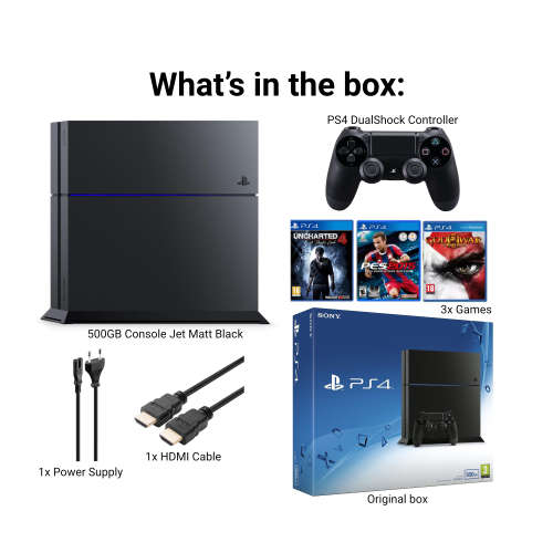 PlayStation 4 Bundle - 500GB Console + Controller + 3 Games