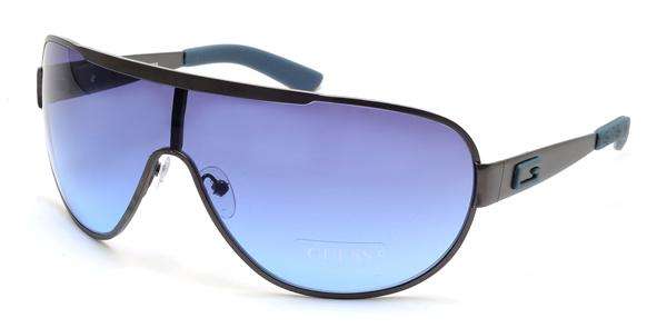 Authentic GUESS Mens Blue Gradient Modern Aviator Sunglasses + Luxury GUESS Case BRAND NEW