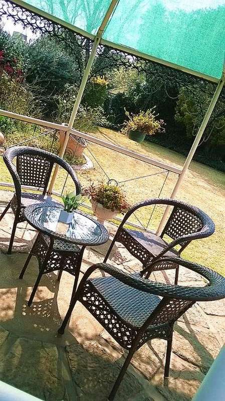 Cane set. 1 table + 3 chairs