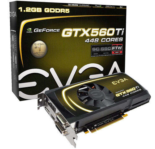 EVGA GeForce GTX 560 Ti 448 Cores Classified1280MB DDR5 GPU 797Mhz Sli Ready!!!