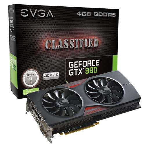 EVGA GeForce GTX 980 CLASSIFIED GAMING ACX 2.0 with BACK PLATE