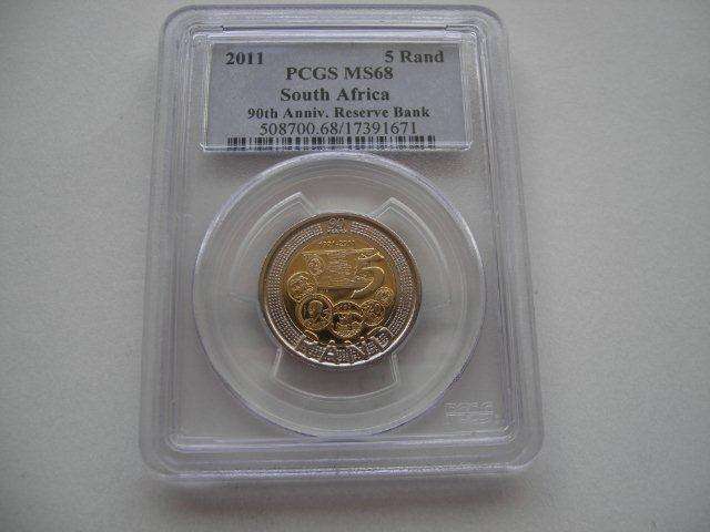 HIGH GRADE ## 2011 SARB 90th Anniversary R5 PCGS MS68 ## starting @ R1 w/ NO RESERVE ##