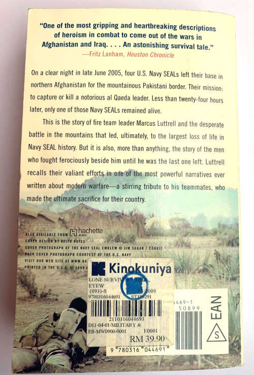 Lone Survivor by Marcus Luttrell (soft cover)