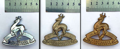 3 x Cadet Corps cap/beret badges