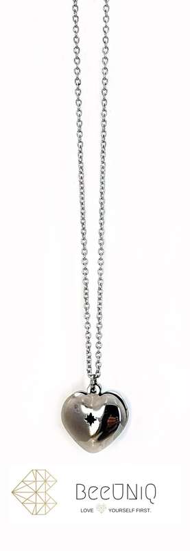 Magnetic Heart Locket Stainless Steel Necklace