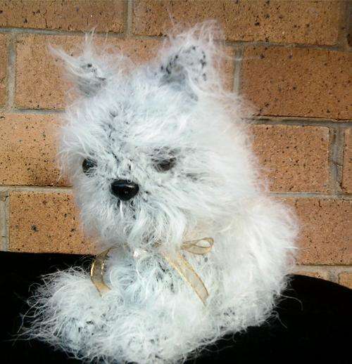 handmade crocheted amigurumi, puppy