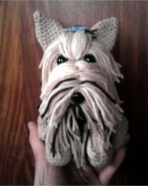 Cute Yorkie, handmade crocheted amigurumi