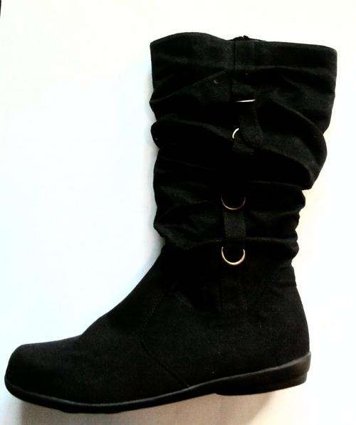 FLATS SUEDE BLACK BOOTS, size 8