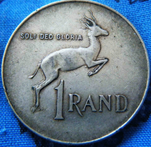 1966 1 Rand South African coin (Afrikaans)