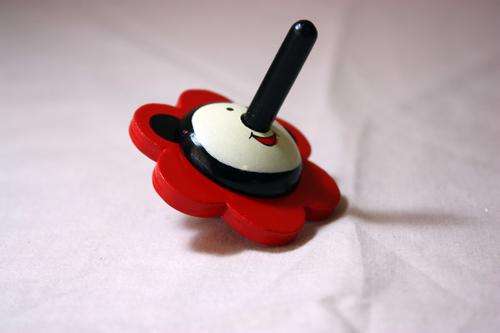 Wooden Spinning Top - (Red)