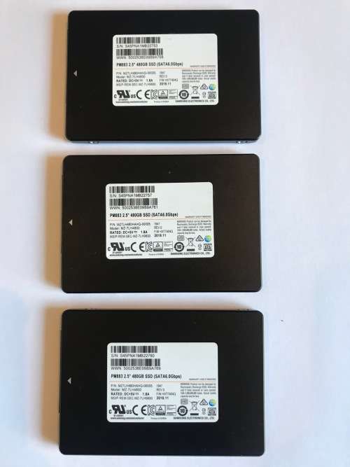 Samsung 480 GB SSD SATA III drives