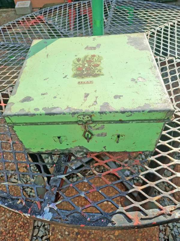 Vintage Mint Green Bread Bin
