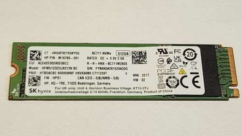 SK Hynix 512GB M.2 2280 PCIe Gen 4 x 4 BC801 - 2280 SSD