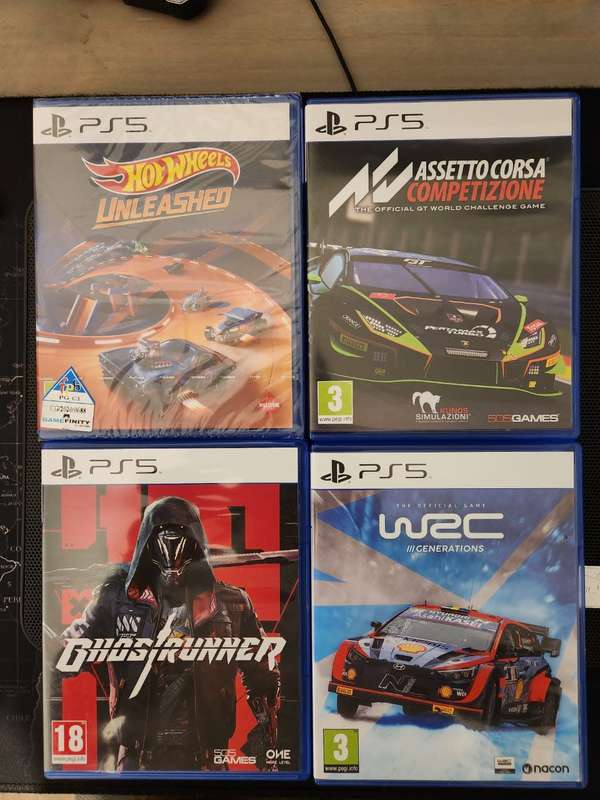 4 x PS5 Games (Hot Wheels, Assetto Corsa, Ghost Runner, WRC)