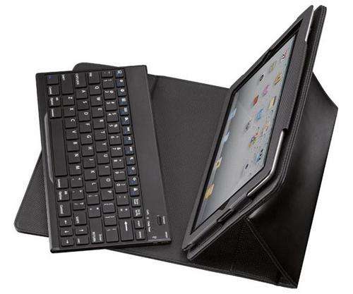 IPAD 2 / IPAD 3 Leather Cover Stand Case Wireless Bluetooth Keyboard - REMOVABLE KEYBOARD