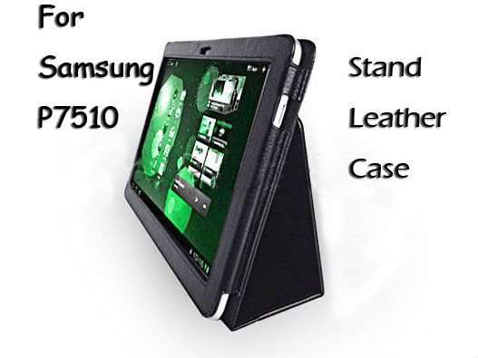 Samsung Galaxy 10.1 Tab 7 P7510/P7500 - Black LEATHER Folio Case