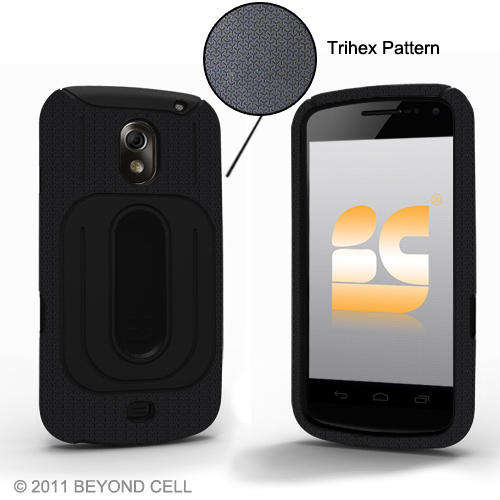 Samsung Nexus Prime - Rubber IMPACT Duo Shield Case Phone Cover Black