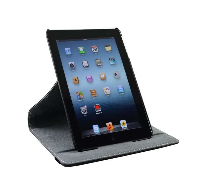 IPAD MINI - Black LEATHER Rotating Case