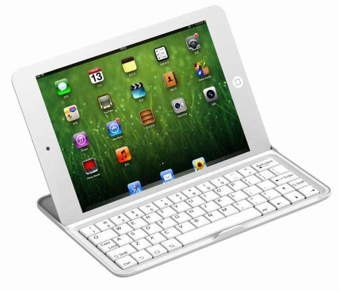 Ipad MINI Aluminium finish keyboard Case - White