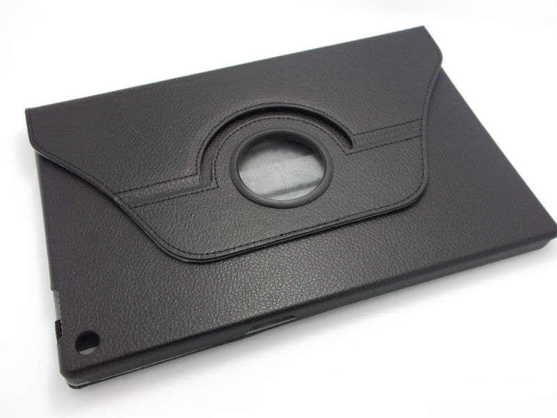 Black - 360 Rotation Leather Case Cover Folio for Sony Xperia Tab Z