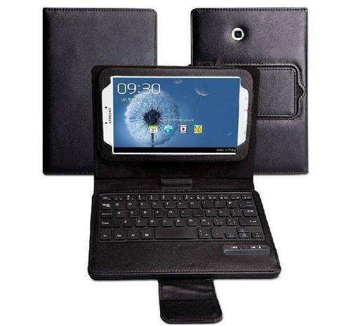 SAMSUNG Galaxy Tab 3  7" Leather Stand Case Wireless Bluetooth Keyboard - P3200 P3210 REMOVABLE
