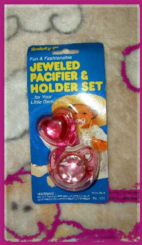 Reborn Baby Jeweled Pacifier and Holder Set by Destiny's Angels