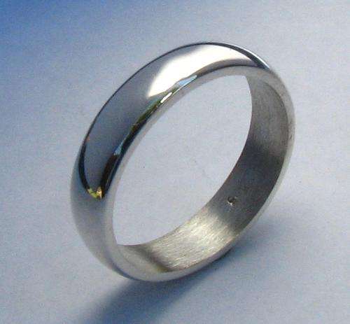 Plain Sterling silver ring. Typical wedding band.