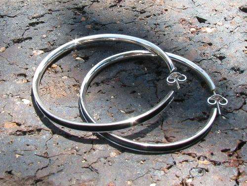 Large light  Hoop Earrings in 925 Sterling silver