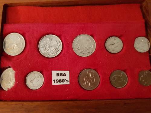 Old South African Coins 1960`s / `70`s / `80`s in Presentation Box Sets