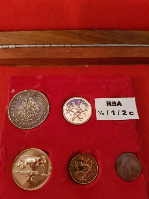 Old South African Coins 1960`s / `70`s / `80`s in Presentation Box Sets
