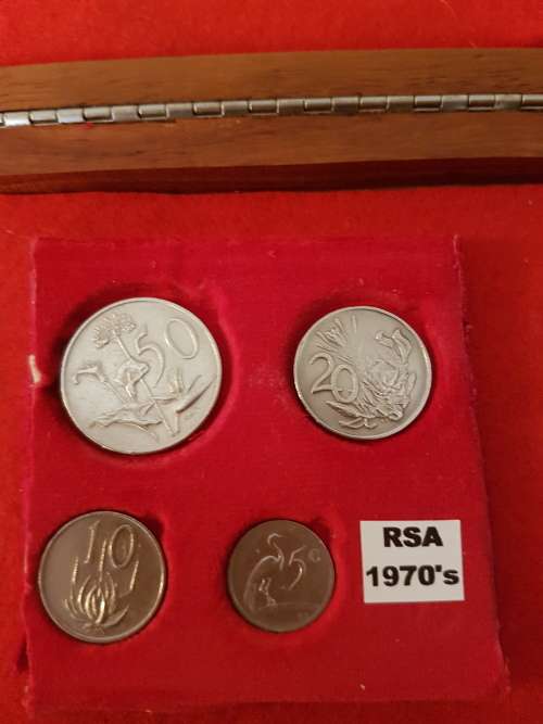 Old South African Coins 1960`s / `70`s / `80`s in Presentation Box Sets