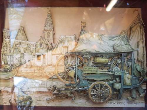 Vintage Rare Pair of Anton Pieck Original 3D Art Pieces in Wood Box Frames (Bid for both)
