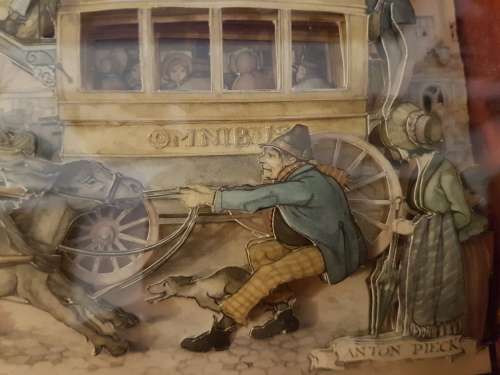 Vintage Rare Pair of Anton Pieck Original 3D Art Pieces in Wood Box Frames (Bid for both)