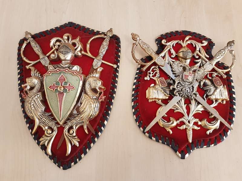 Lot of Medieval Styled Steel Wall Hanging Decor Items Longest 80cm