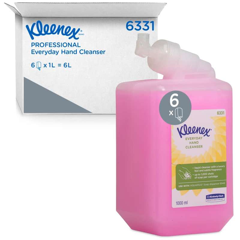 Kleenex® Everyday Use Hand Cleanser 6331 - Pink Hand Wash - 6 x 1 Litre Hand Wash Refills