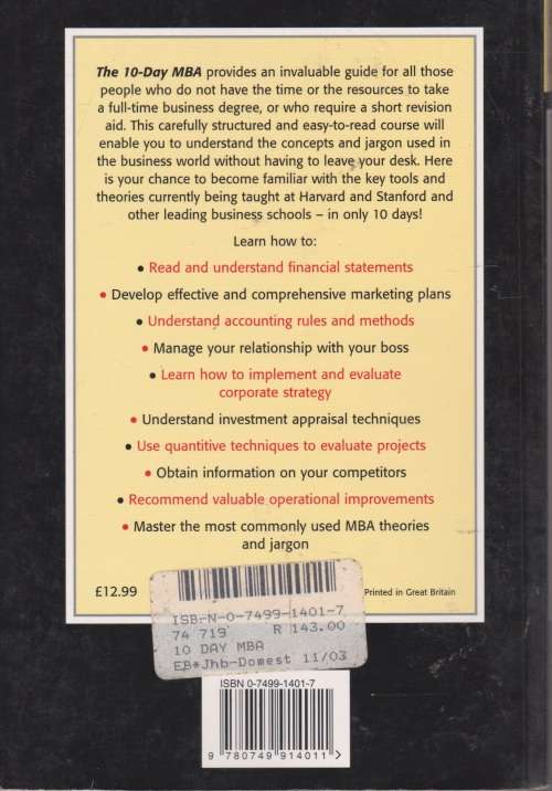 10-day MBA by Steven Silbiger
