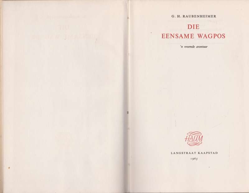 Eensame wagpos deur G.H. Reubenheimer