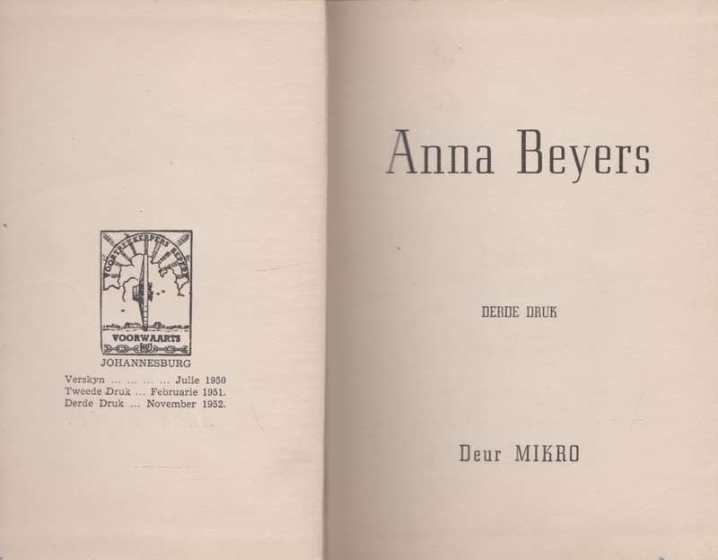 Anna Beyers (Derde Druk) deur Mikro