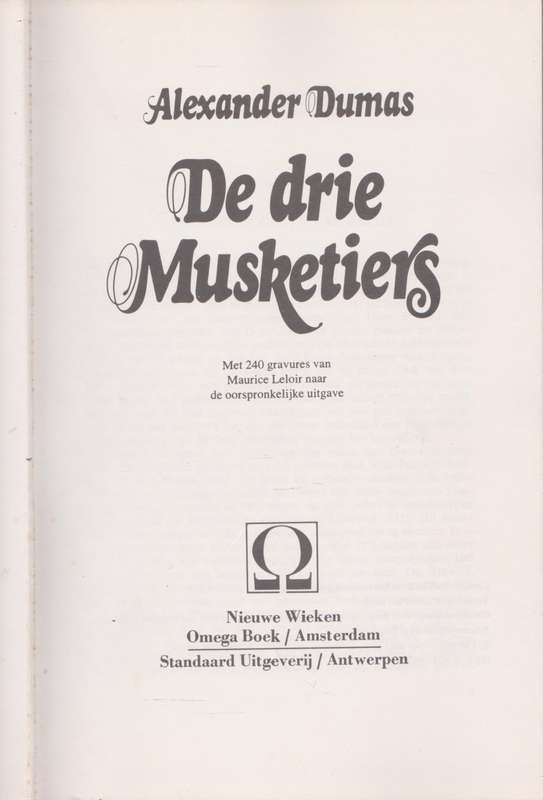 de drie musketiers deur Alexander Dumas