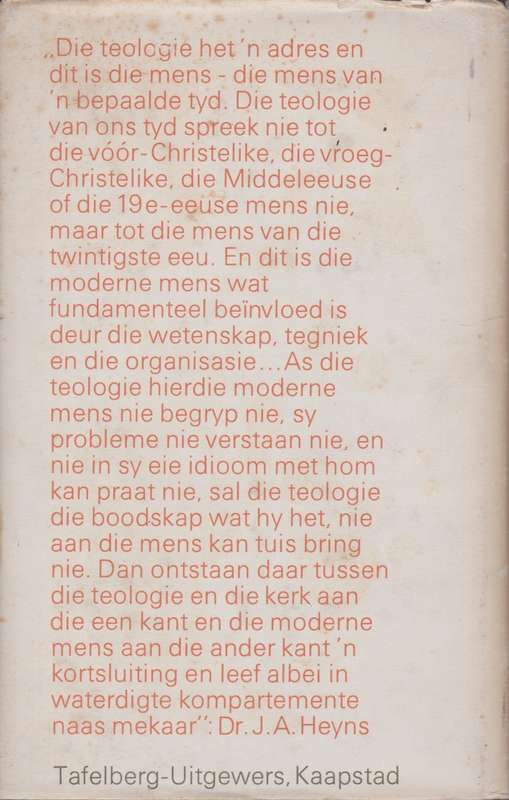 Sterwende Christendom?: `n Teologie in die greep van die tydgees deur Dr. J.A. Heyns