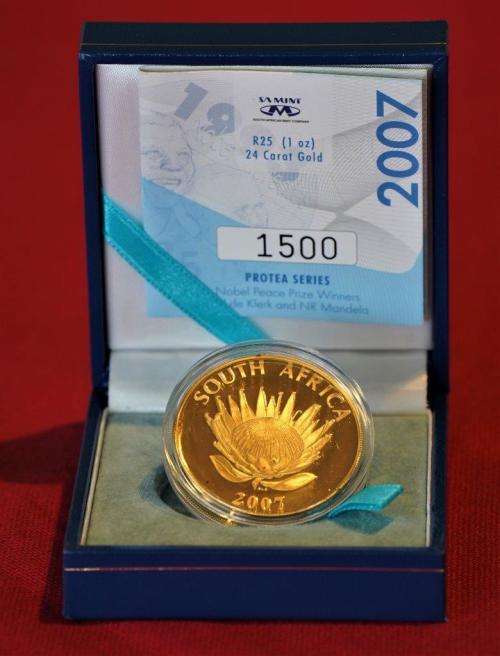 Protea Gold Coin: FW de Klerk Nobel Peace Prize Winner