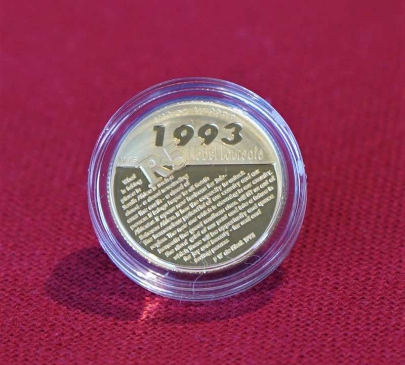 2007 FW de Klerk Nobel Peace Prize  1/10oz Proof Gold Coin
