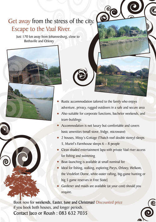 xmas new year long vaal river getaway: LAST MINUTE CANCEL: BARGAIN> REDUCED AGAIN